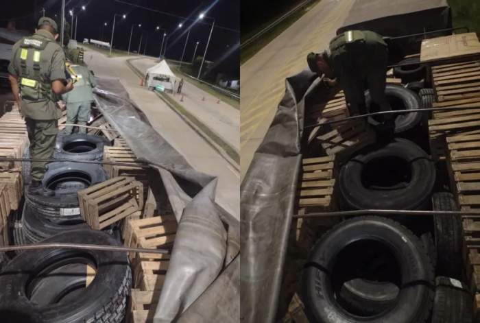 Tras un procedimiento de gendarmer&iacute;a lograron secuestrar neum&aacute;ticos chinos con destino a Corrientes 