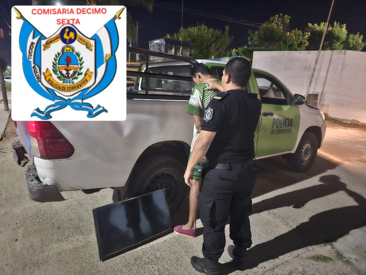 La Polic&iacute;a demor&oacute; a un joven luego de haber agredido a su madre y sustraer un televisor