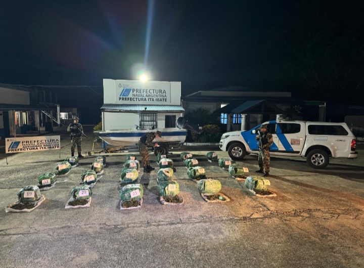 Corrientes: Prefectura secuestr&oacute; un cargamento de m&aacute;s de 320 kilos de cogollos