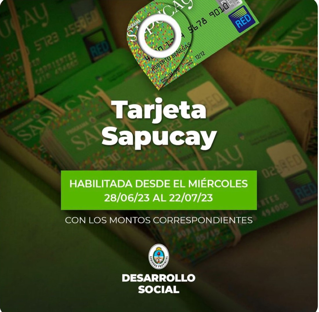 Desde este mi&eacute;rcoles se habilitan las Tarjetas Sapucay