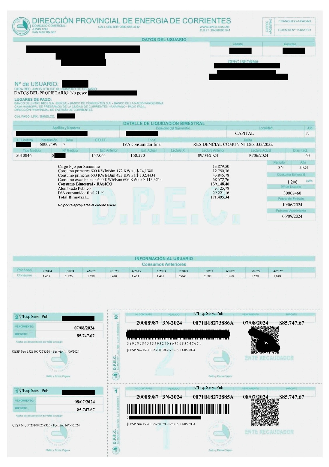 Llegan las facturas con el aumento de la DPEC, pero aun sin el incremento del Gobierno Nacional