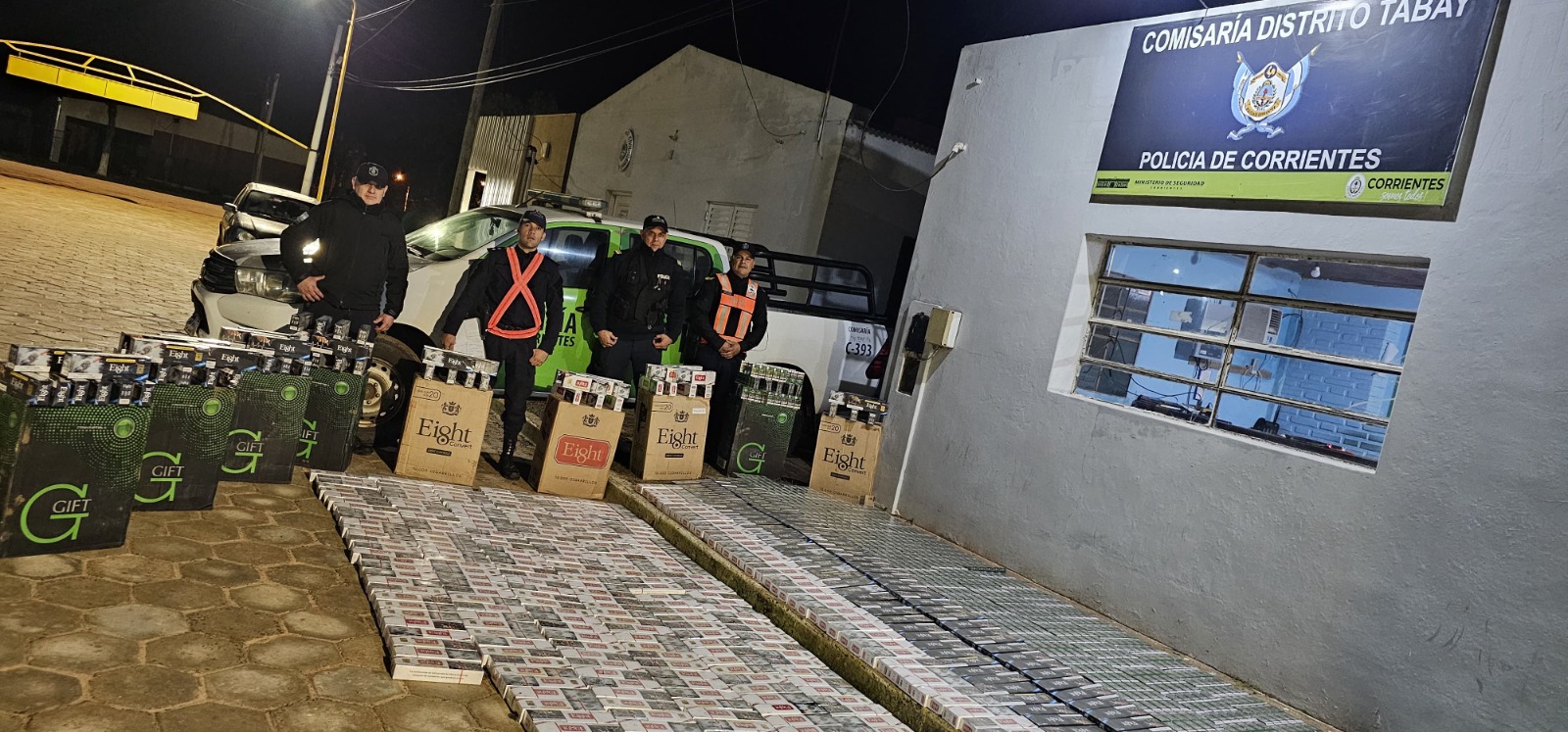 TABAY: La polic&iacute;a secuestro cargamento de cigarrillos valuados en 20 millones de pesos 