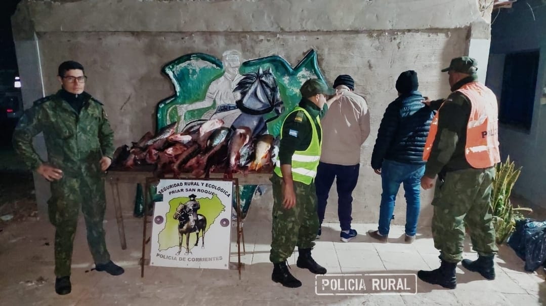 SAN ROQUE:  La Polic&iacute;a secuestr&oacute; m&aacute;s de 100 kilogramos de diferentes pescados hay dos personas demoradas