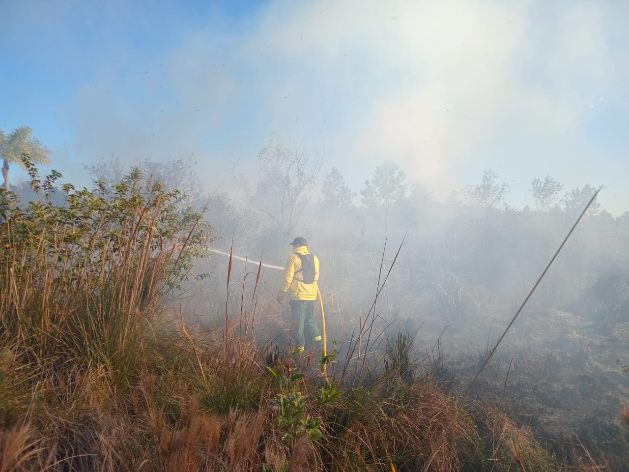 EFICAZ ACCIONAR: Personal Policial del BRIF de Ituzaingo sofoco un incendio de importante magnitud