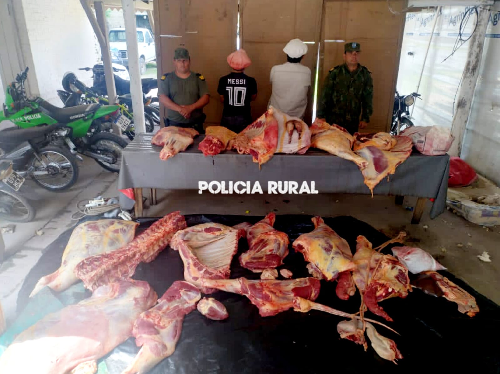 GOYA: La Polic&iacute;a durante trabajos de prevenci&oacute;n, secuestraron alrededor de 500kg de carne, que habr&iacute;an sido faenados 