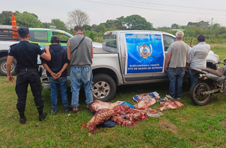 YAHAPE: Golpe al abigeato, cuatro personas aprehendidas y carne secuestrada