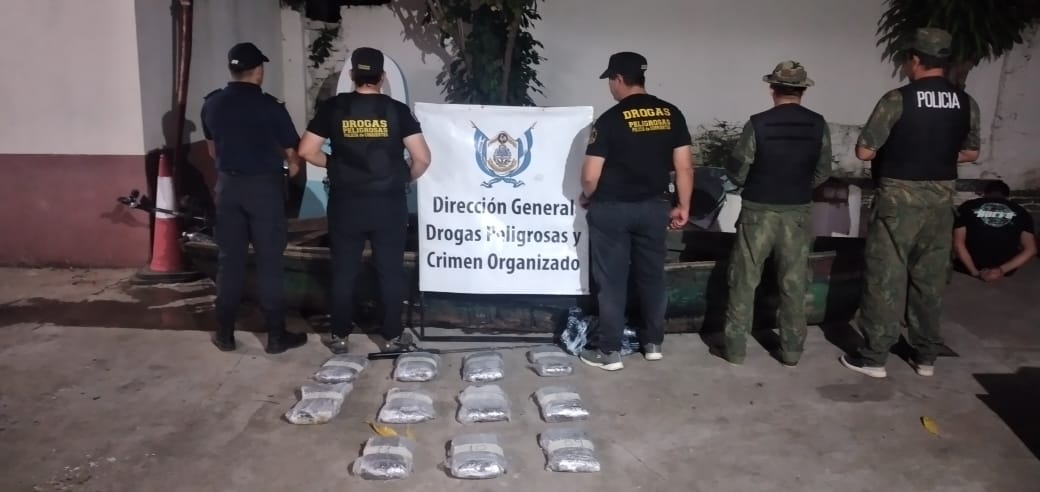 Itat&iacute;: Secuestran once kilos de marihuana transportado en una lancha, hay dos detenidos 