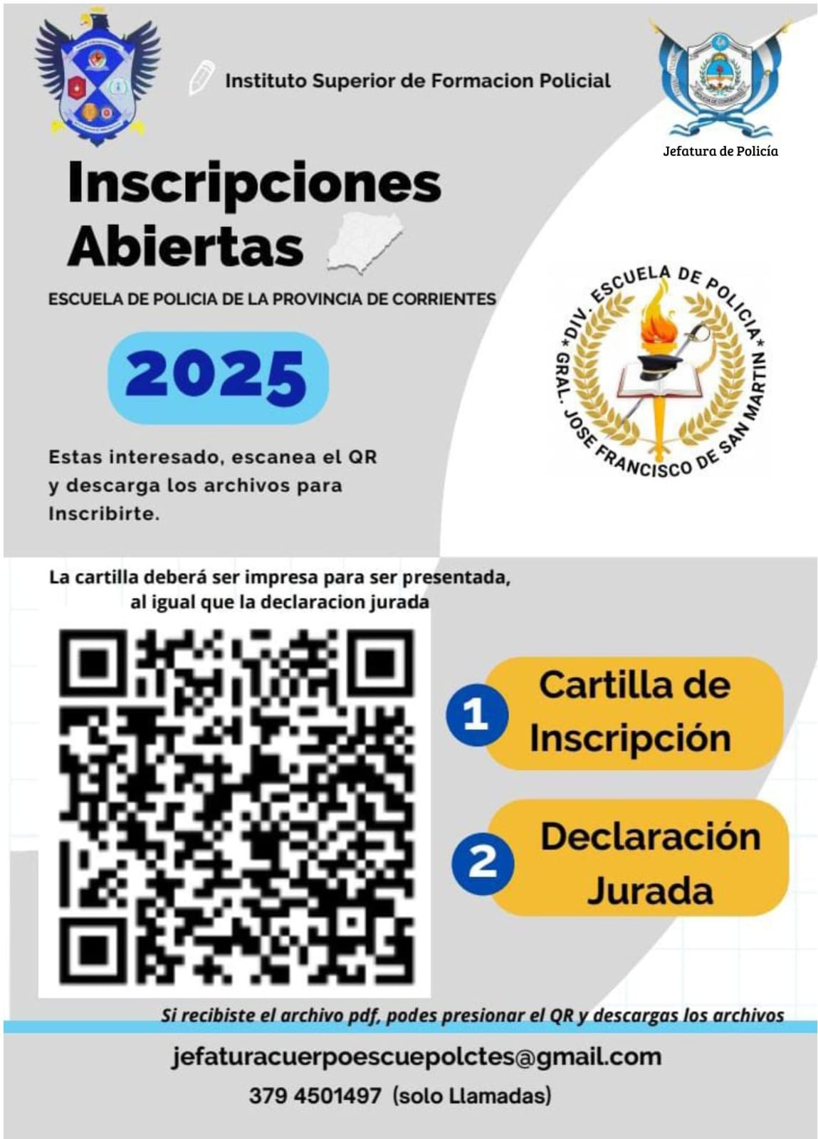 Ingreso a la polic&iacute;a: Se encuentra abierta la inscripci&oacute;n 