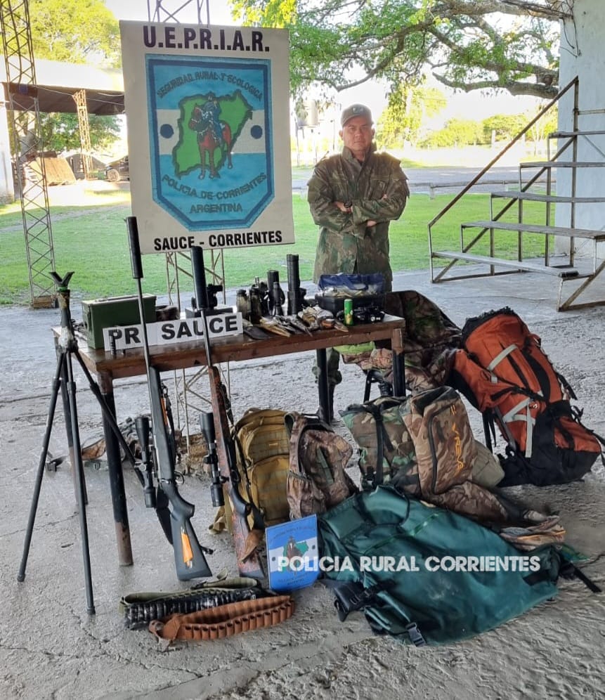 SAUCE: Secuestraron armas de fuego y distintos elementos utilizados en la caza ilegal 
