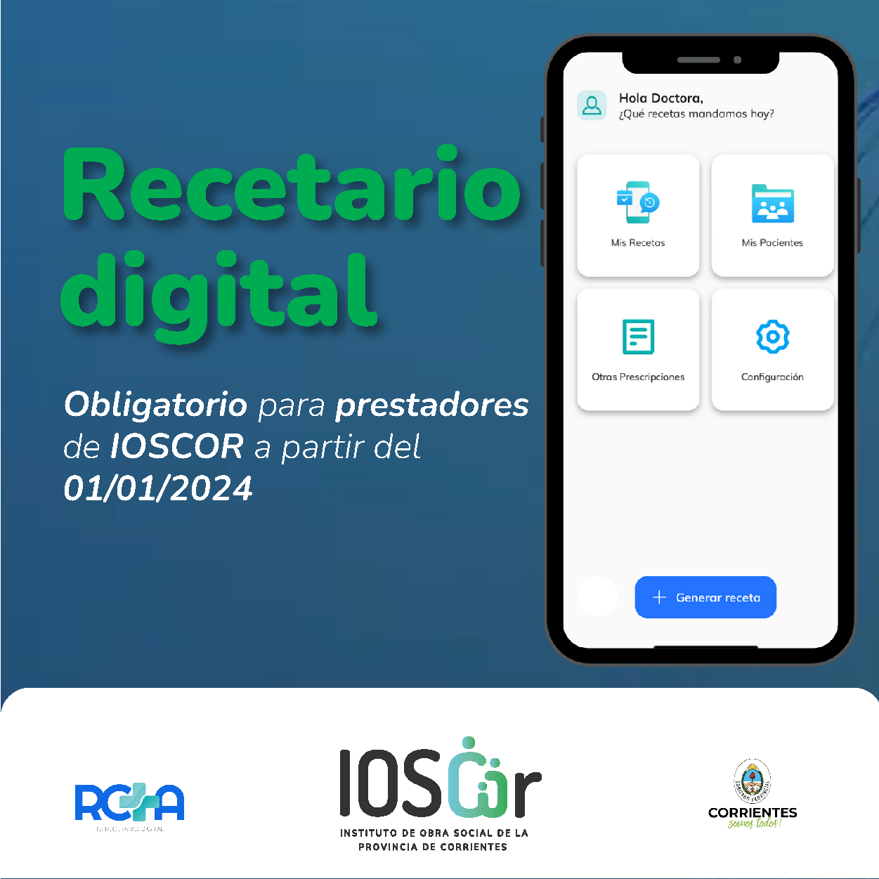 IOSCor reitera que a partir del 1&deg; de enero las recetas electr&oacute;nicas ser&aacute;n el &uacute;nico medio de prescripci&oacute;n de medicamentos 