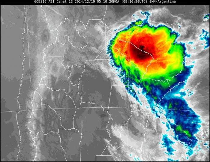 Rige una alerta  amarilla por tormentas para Corrientes 
